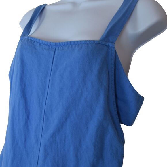 Zara Women’s Periwinkle Linen Cotton Romper Size M Sleeveless One Piece Jumpsuit - Picture 4 of 7